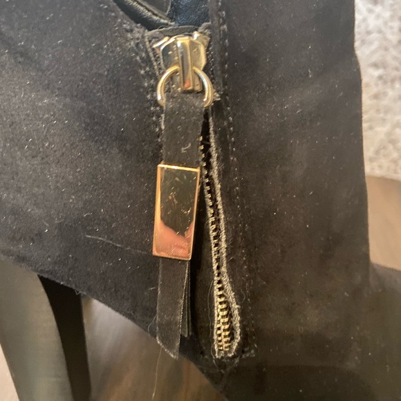 Aldo Black Suede Platform High Heeled Booties - Picture 6 of 6